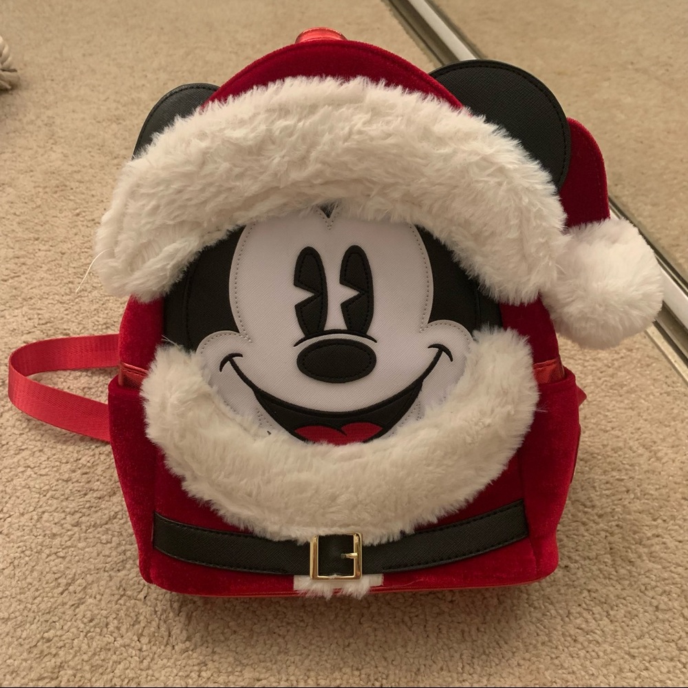 NWT Mickey Santa Loungefly Backpack